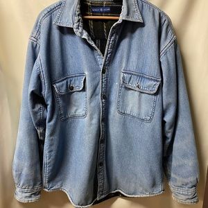 Broken-in Fleece Lined Jean Jacket- world island